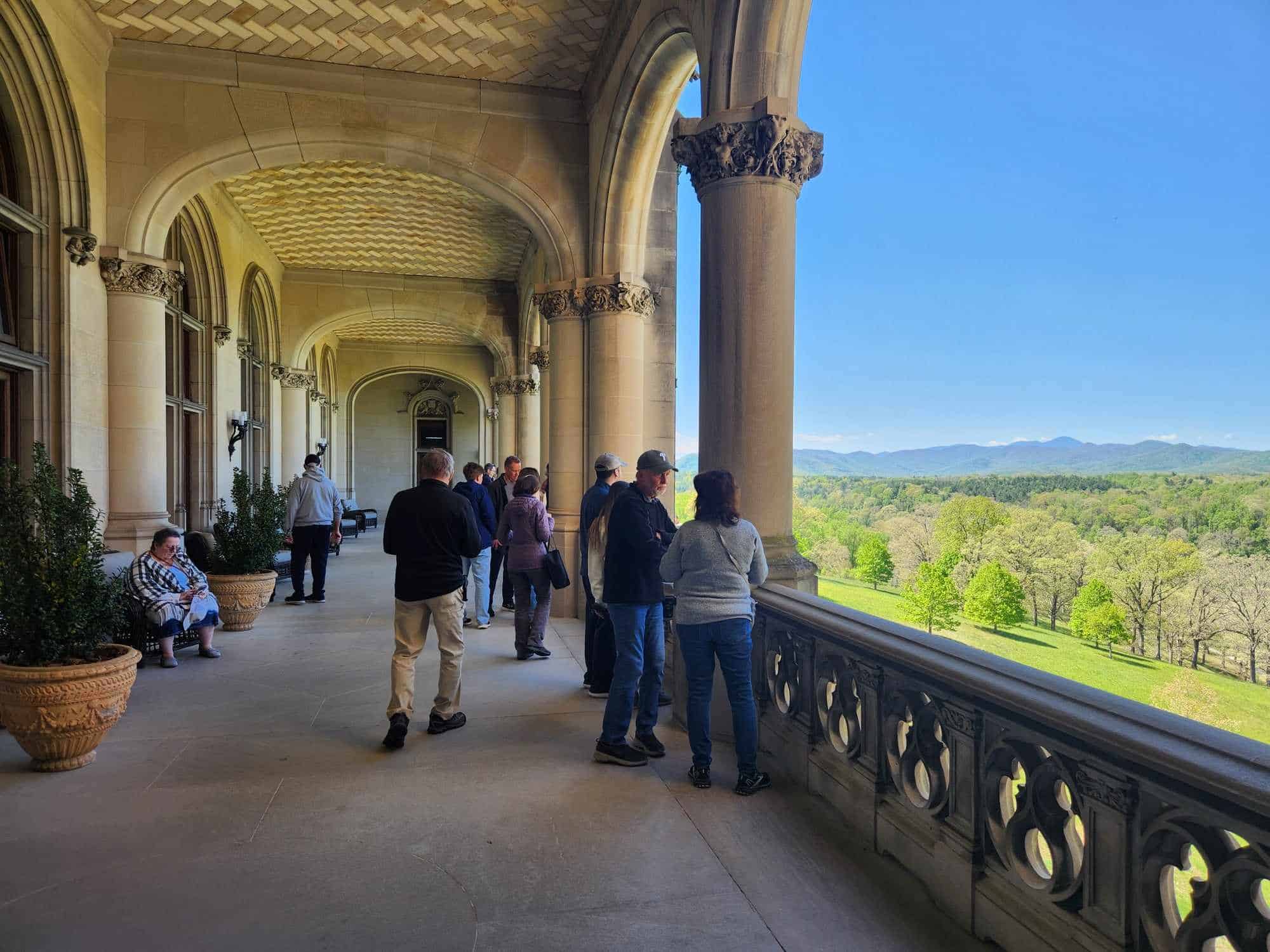 The view of the mountains from the back of the Biltmore House.