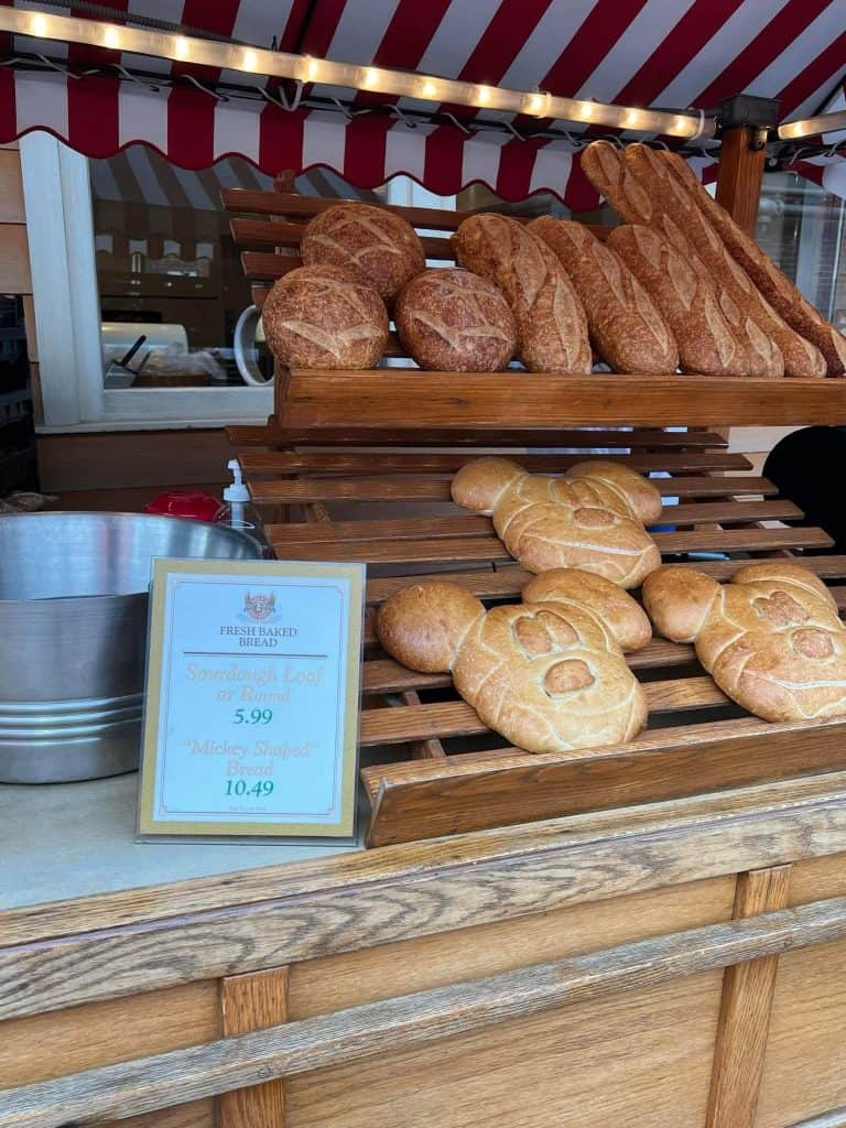 Mickey shaped bread at Disneyland.