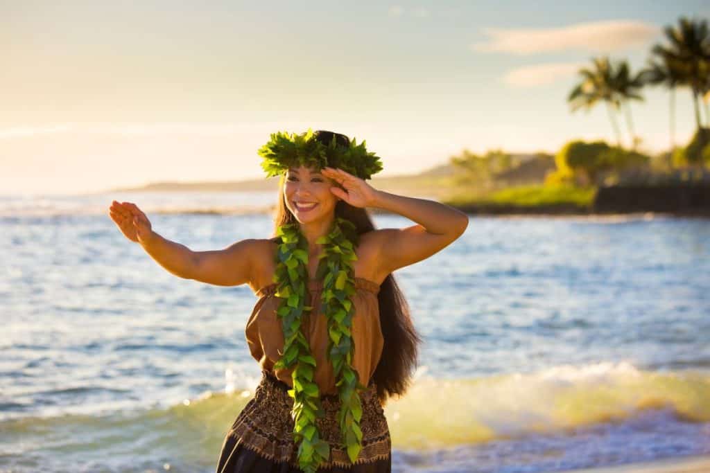 A traditional Hawaaiin dancer.