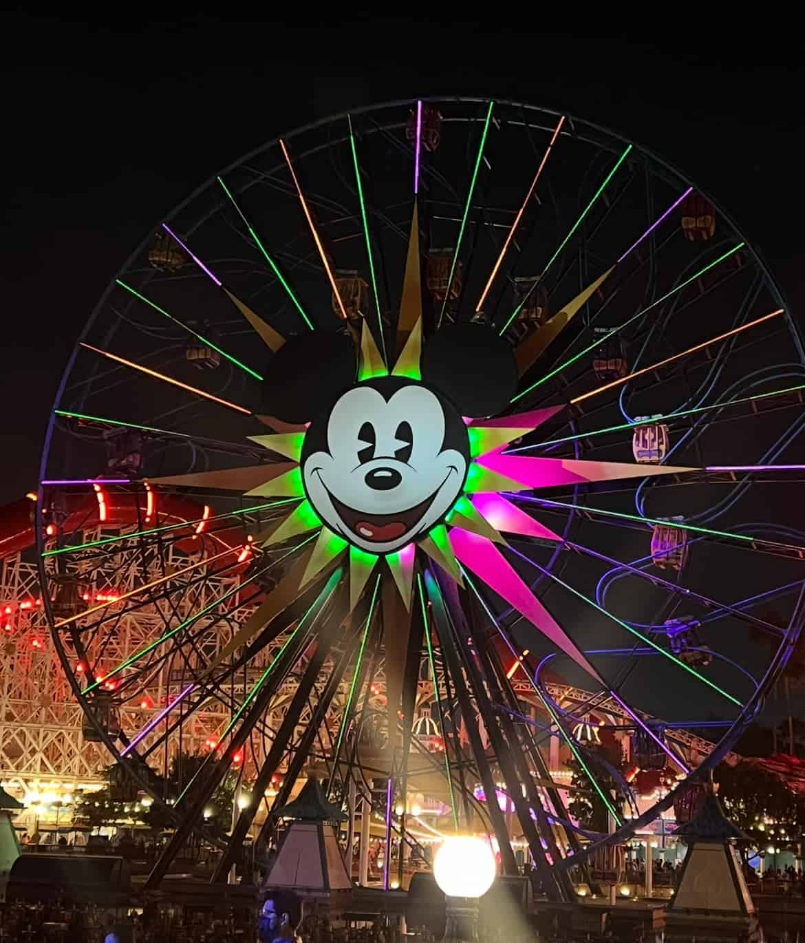 California Adventure Park at Disneyland at night.