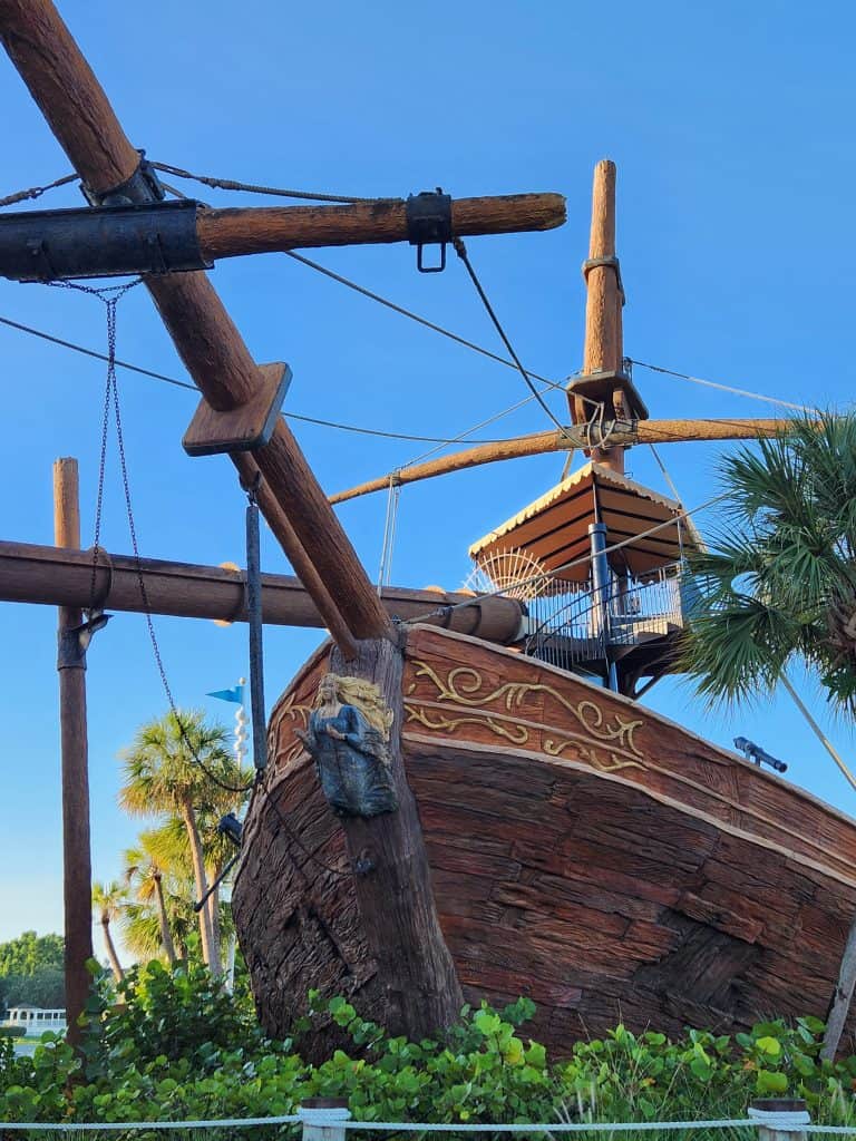 The pirate ship water slide at Stormalong Bay