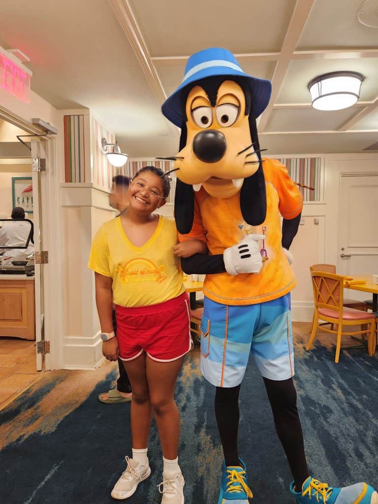 Enjoying a character breakfast at Cape May Buffet.