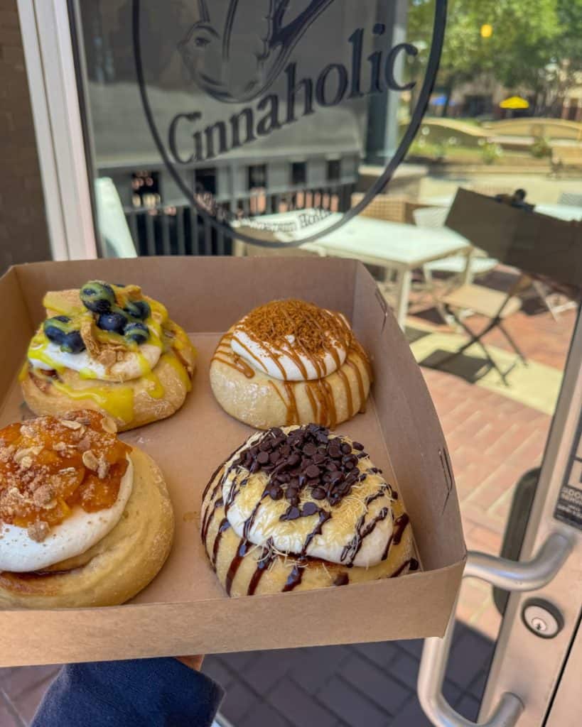 Grabbing custom cinnamon rolls from Cinnaholic in Murfreesboro.