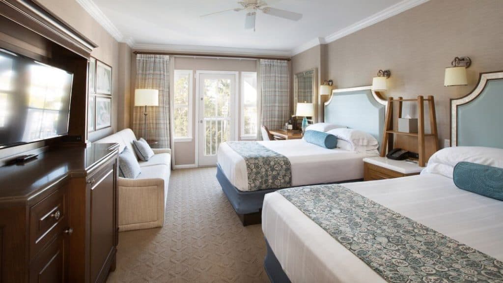 A standard deluxe studio room at Disney's Beach Club Resort & Villas