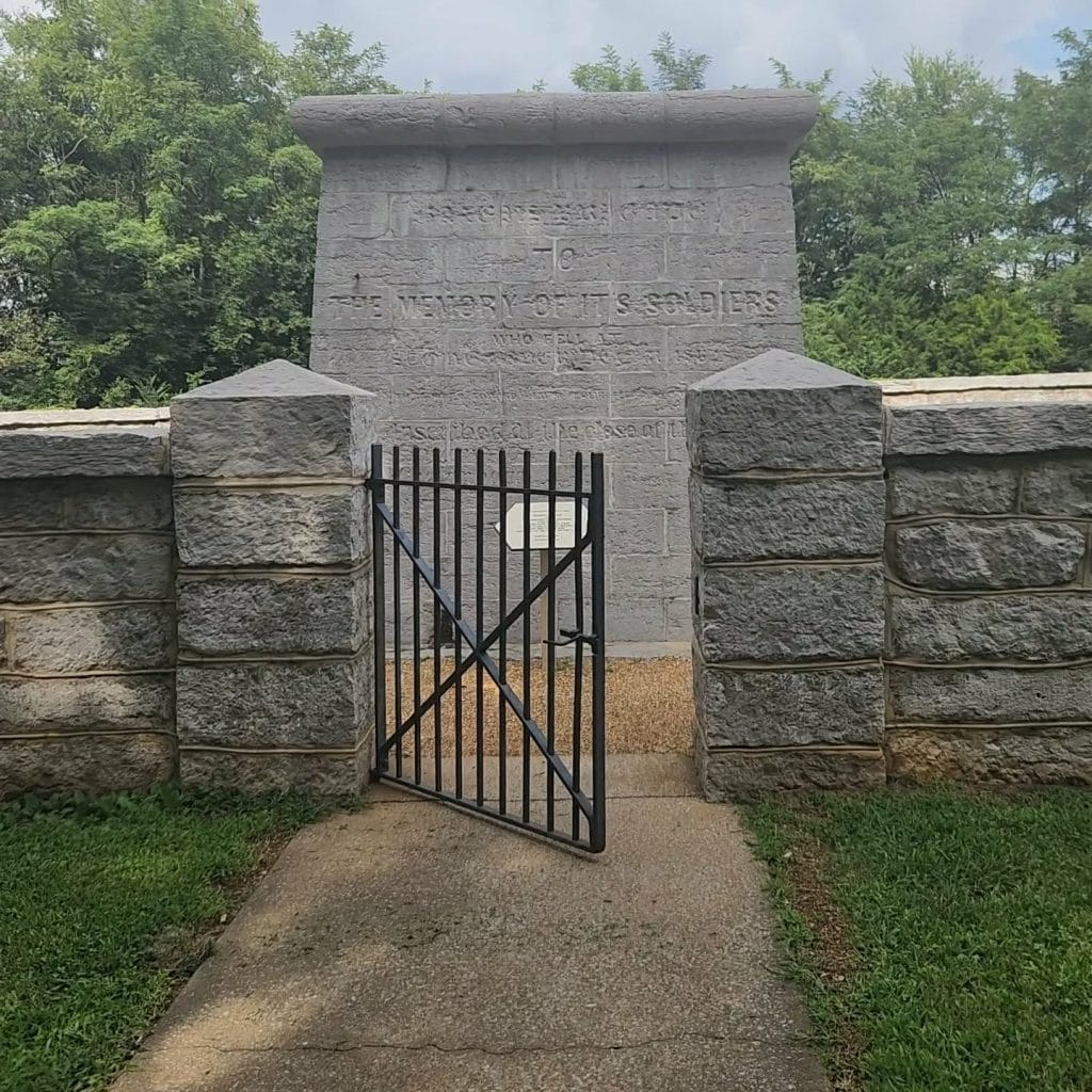 A memorial statue at Stones River Battlefield.