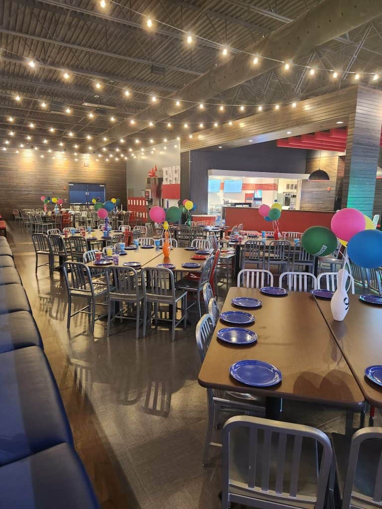 The birthday party set up at Main Event Murfreesboro.