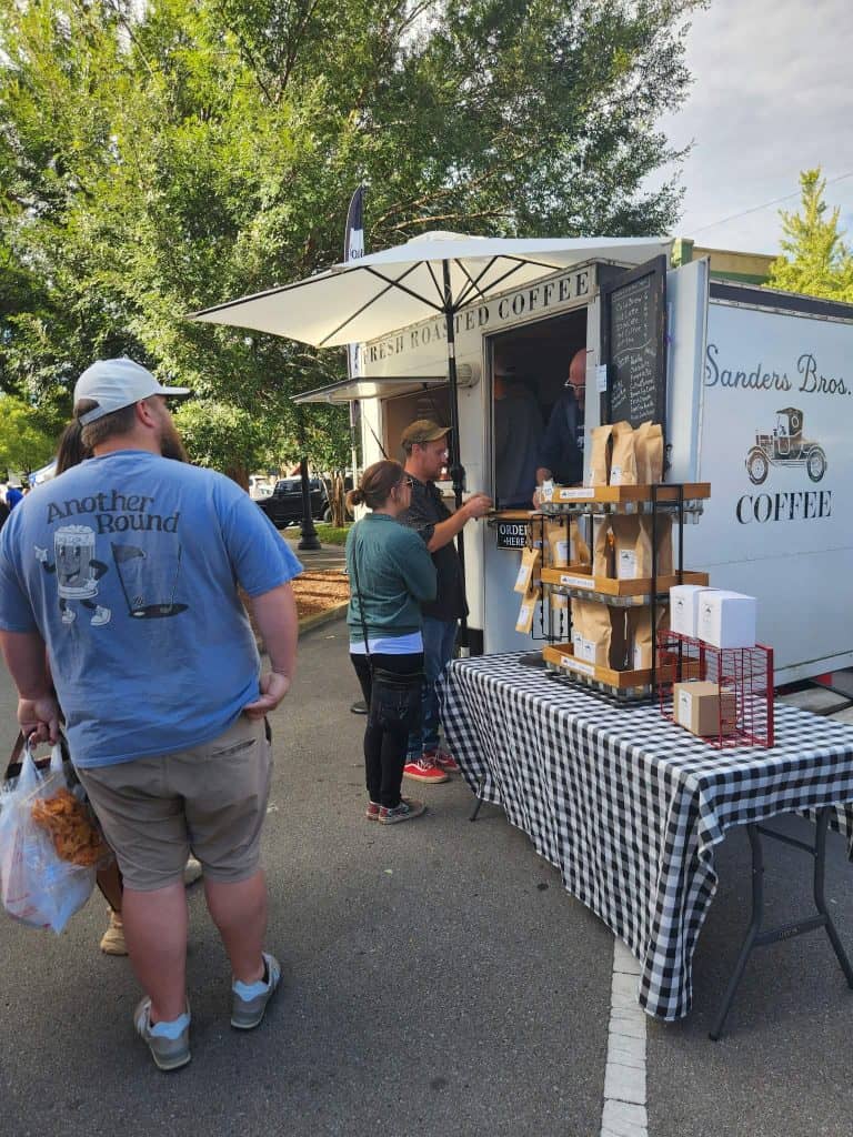 Grab a cup of coffee at the Saturday Market